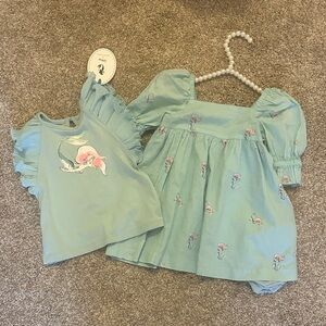 Janie and Jack Aqua Mermaid Dress/flutter sleeve top size 12-24M NWT ❤️
